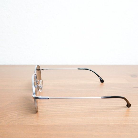 Carrera Round Metal Polarized Sunglasses Silver Black - Picture 5 of 8